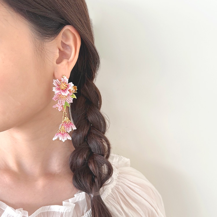 オリジナルキット / ～ビーズステッチ～ サクラのイヤリング | ビーズ