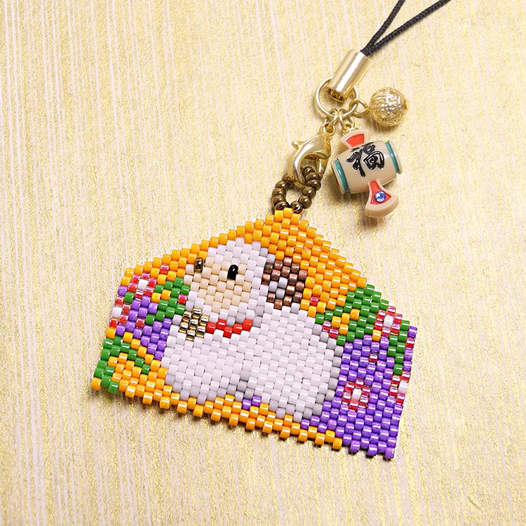 ビーズステッチ 絵馬ストラップ ー羊ー | ビーズ・パーツなどの