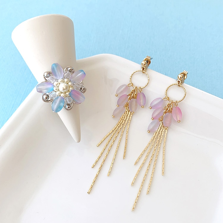 ガラスビーズ ナツメ LB 約6×4mm｜ガラス素材・アクセサリーパーツ