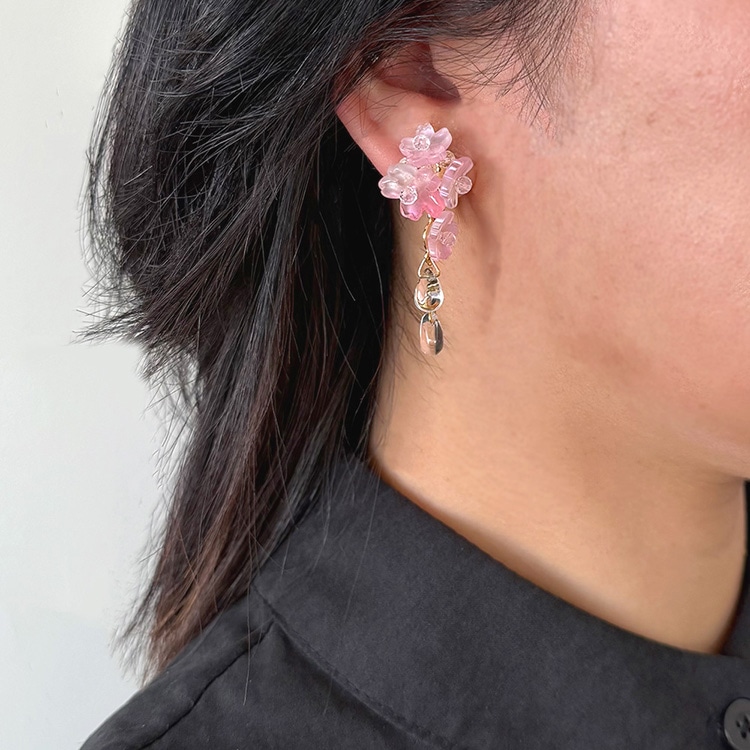 ガラスパーツ サクラ PK 約11mm｜ガラス素材・アクセサリーパーツ