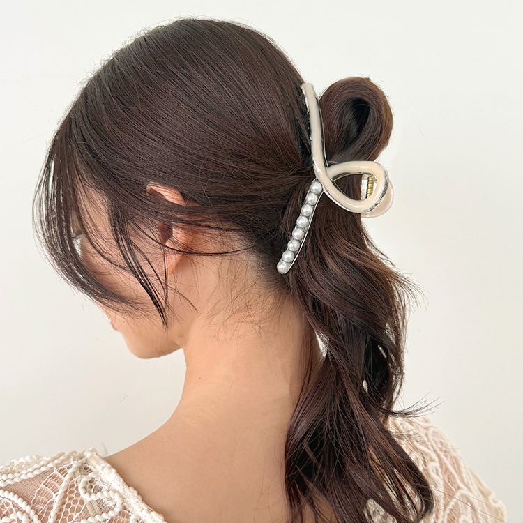 ヘアバンス 樹脂 バンスクリップ CR 約64×128mm｜アクセサリー金具