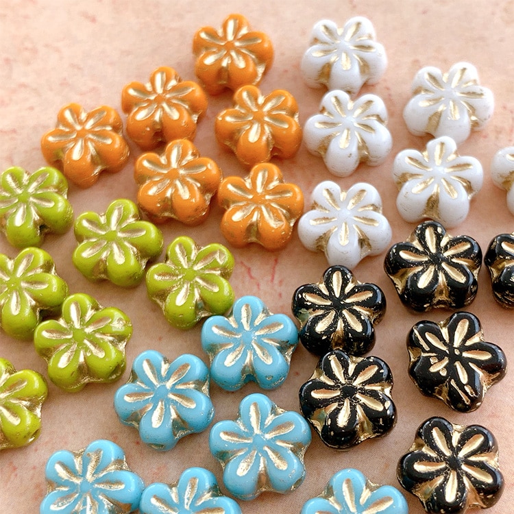 チェコビーズ フラワー 549 約8mm｜チェコガラスビーズ・アクセサリー