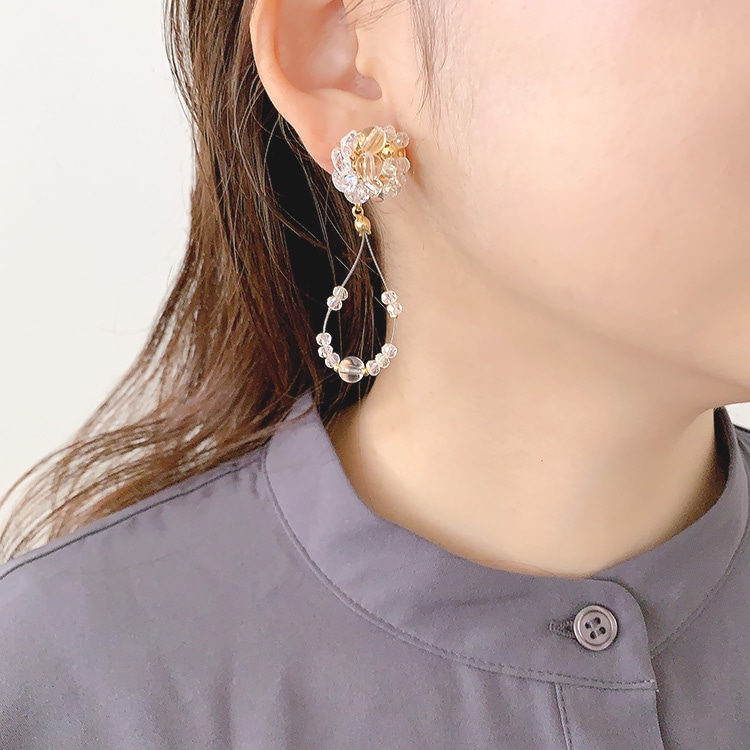 16 ハンドメイドピアス 手染めビーズ たき様専用追加 16 ハンドメイド