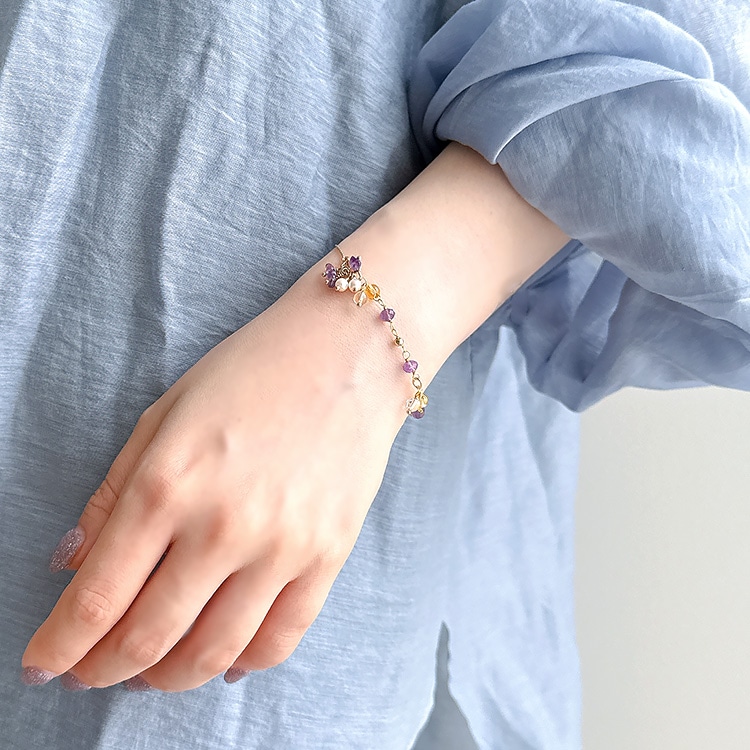 デザインチャーム（天然石）の簡単アクセサリー | ビーズ・パーツなど