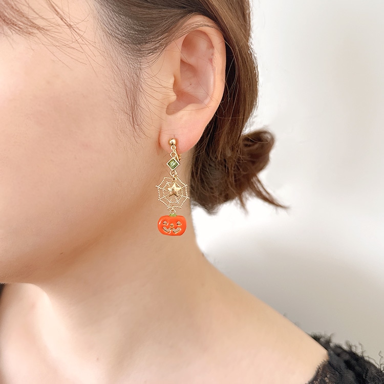 レシピNo.KR1047 ハロウィンのチャームフクロウとヘビのピアス2種 NO