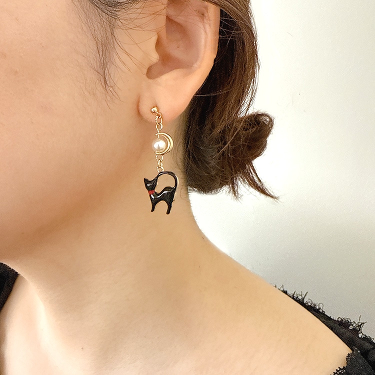 ฅハ33❤️ レジン 猫 ハロウィン カボチャ ピアス イヤリング