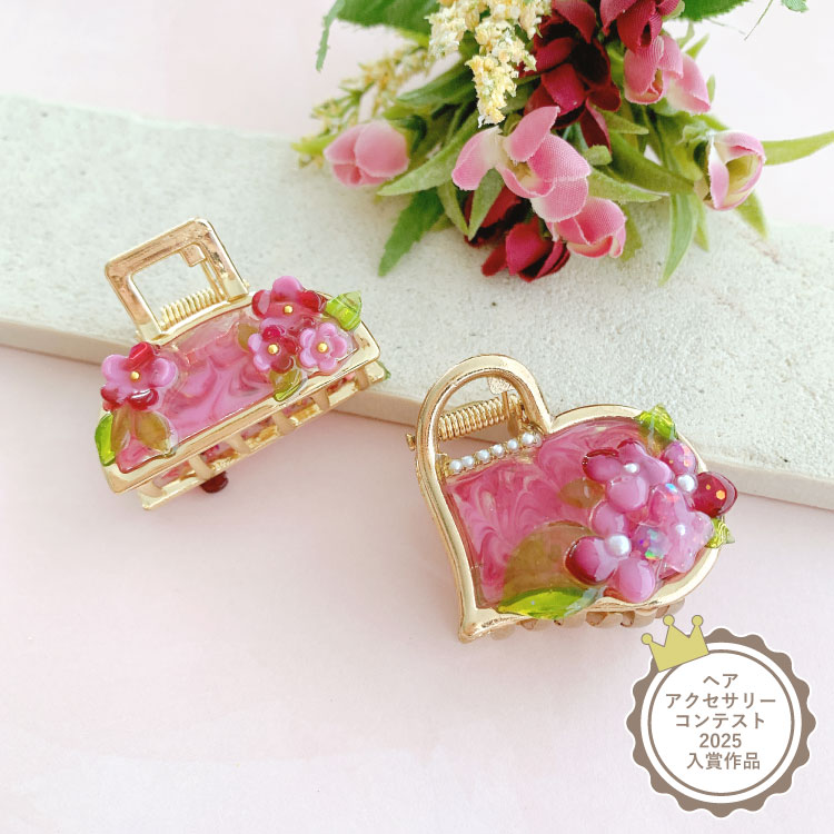 レジンヘアゴム　ポニーフック　ドライフラワー　No.120 レジンヘアゴム ポニーフック ドライフラワー No.120