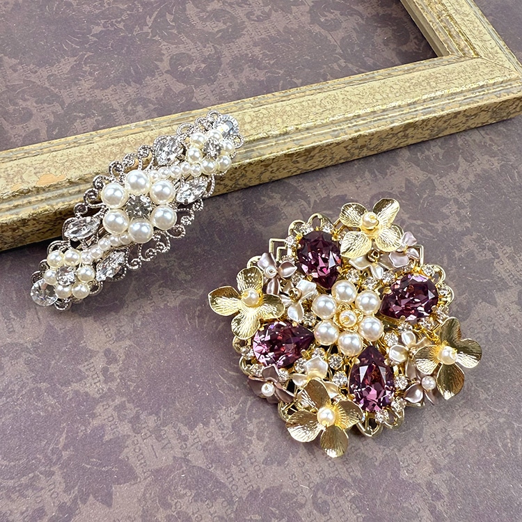 商談中9-20 ハンドメイド ブローチ アクセサリー 座金のクラシカルアクセサリー | ビーズ・パーツなどのハンドメイド
