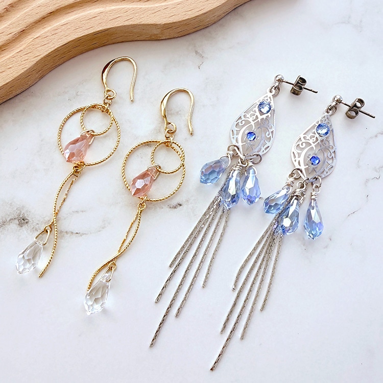 ガラスドロップアクセサリー | ビーズ・パーツなどのハンドメイド