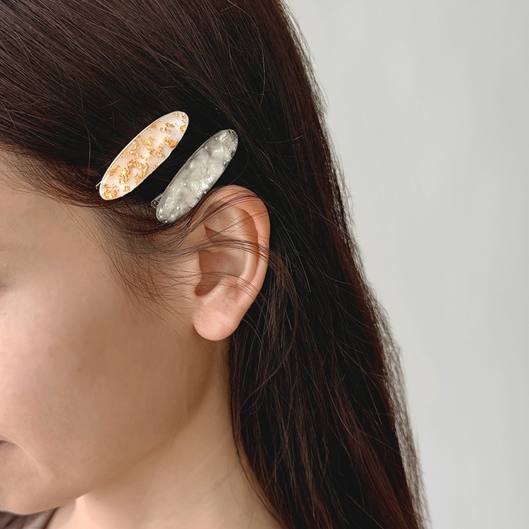 レジンで作る キラキラヘアクリップ | ビーズ・パーツなどの
