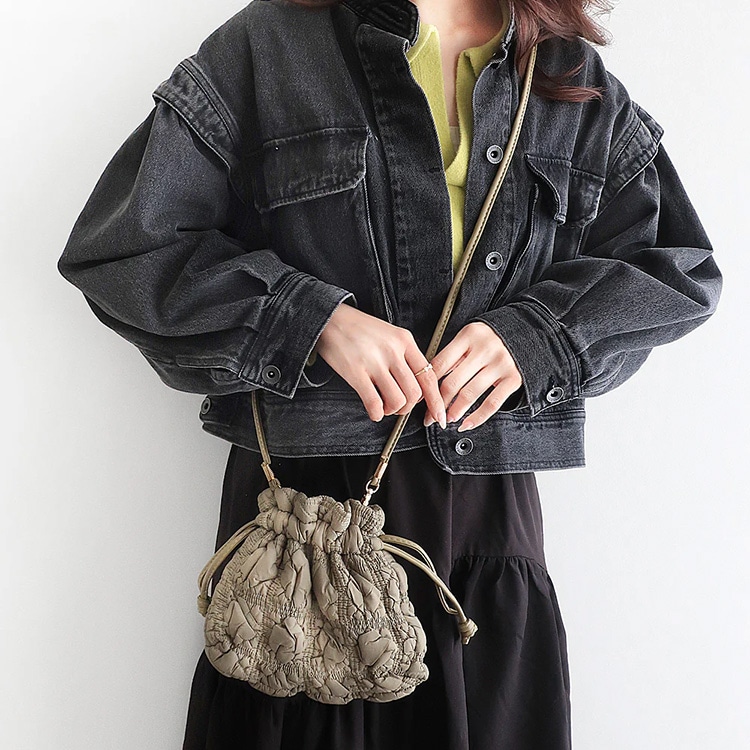 ハンドメイド　キルティング巾着バッグ　きつね様 ハンドメイド キルティング巾着バッグ きつね様