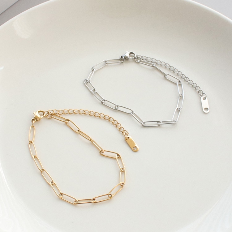 B-170) シンプルチェーンブレスレット / ステンレス | ビーズ・パーツ