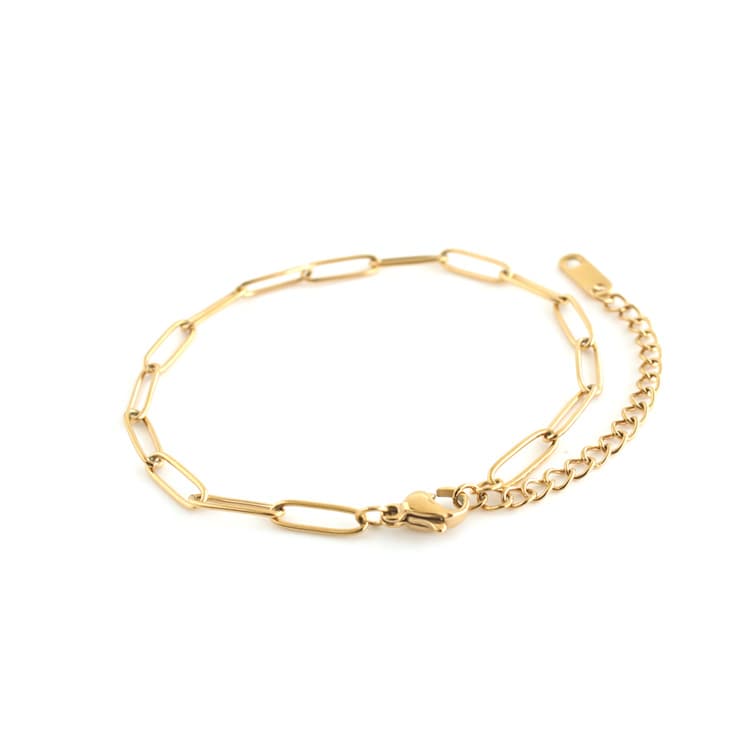 B-170) シンプルチェーンブレスレット / ステンレス | ビーズ・パーツ