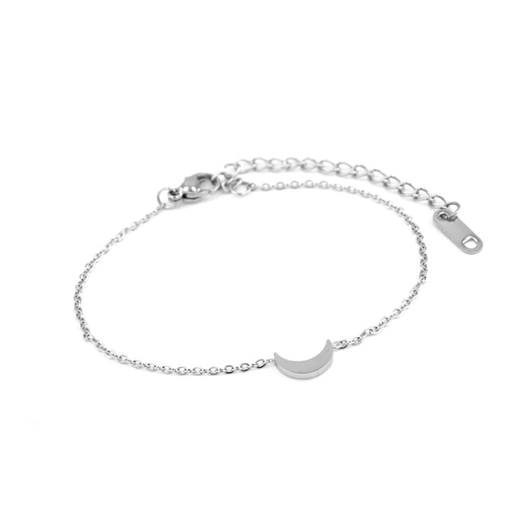 B-163) クレセントムーンブレスレット / ステンレス | ビーズ・パーツ