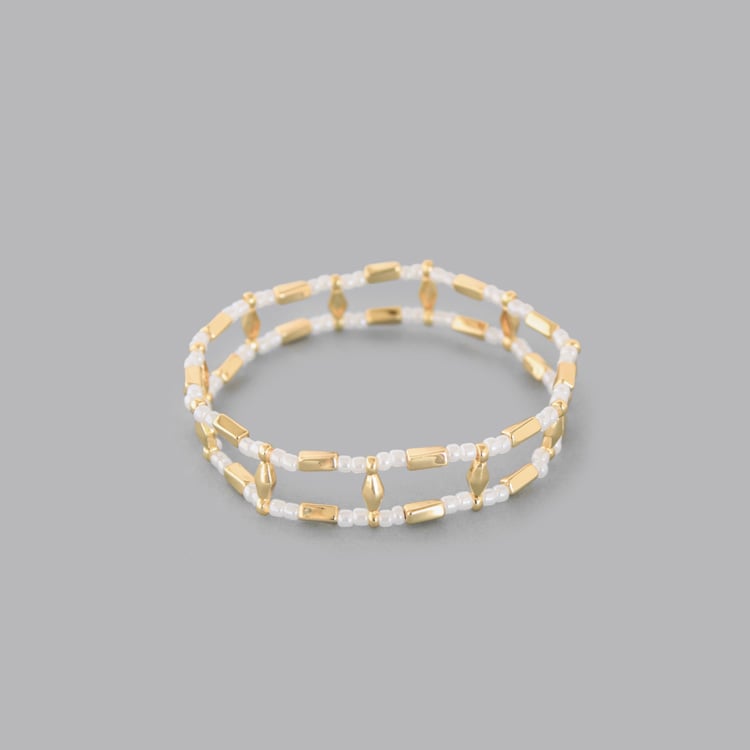 シルバー ビーズデザイン バングル B-168) ビーズデザインバングル | ビーズ・パーツなどの