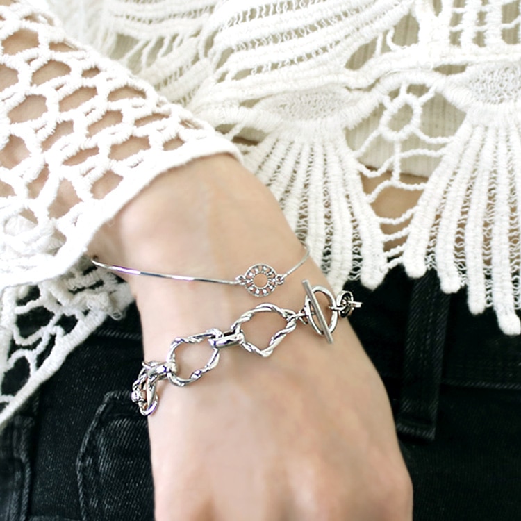 B-172) コンビチェーンマンテルブレスレット / ニッケルフリー