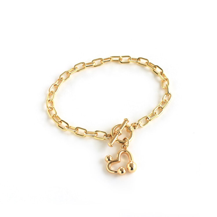 B-184) ハートマンテルブレスレット | ビーズ・パーツなどの