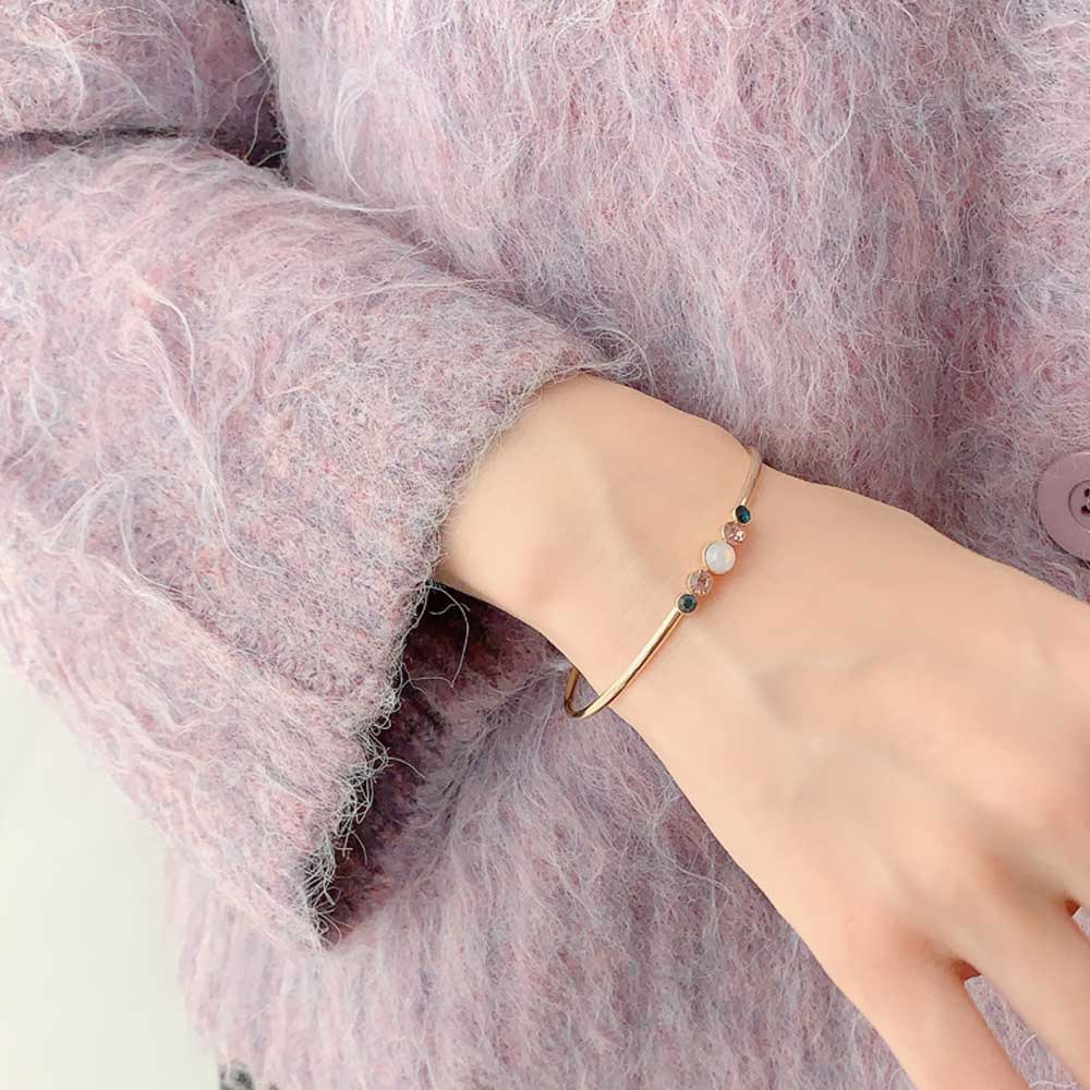 B-113) 連ビジューバングル | ビーズ・パーツなどのハンドメイドパーツ