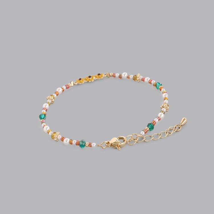 (ゆぅみゅぅと様専用！)マルチカラーアンデシン ボタンビーズ ブレスレット④