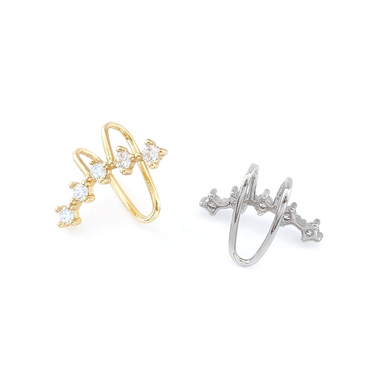 ❀ハンドメイド❀ビジューイヤーカフ BLAZE（手芸） 韓国 イヤーカフ ビジュー フラワー スター
