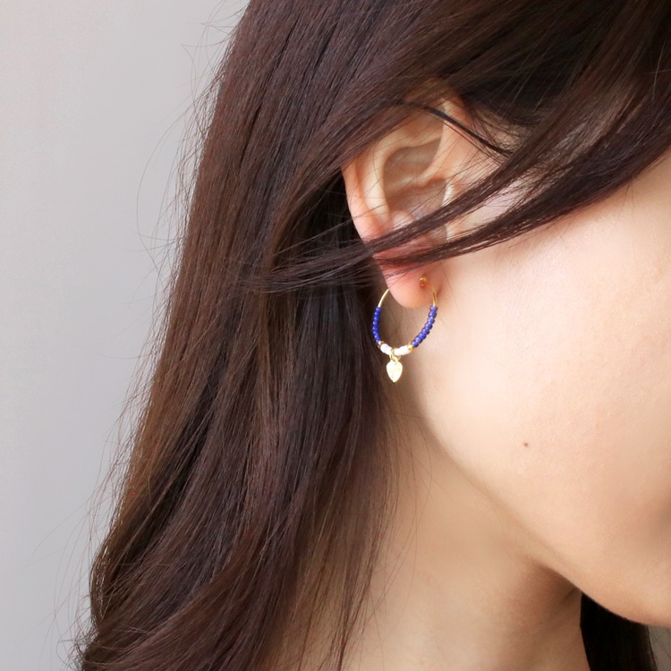 E-770) ビーズフープイヤリング | ビーズ・パーツなどのハンドメイド