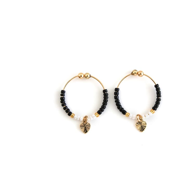 E-770) ビーズフープイヤリング | ビーズ・パーツなどのハンドメイド