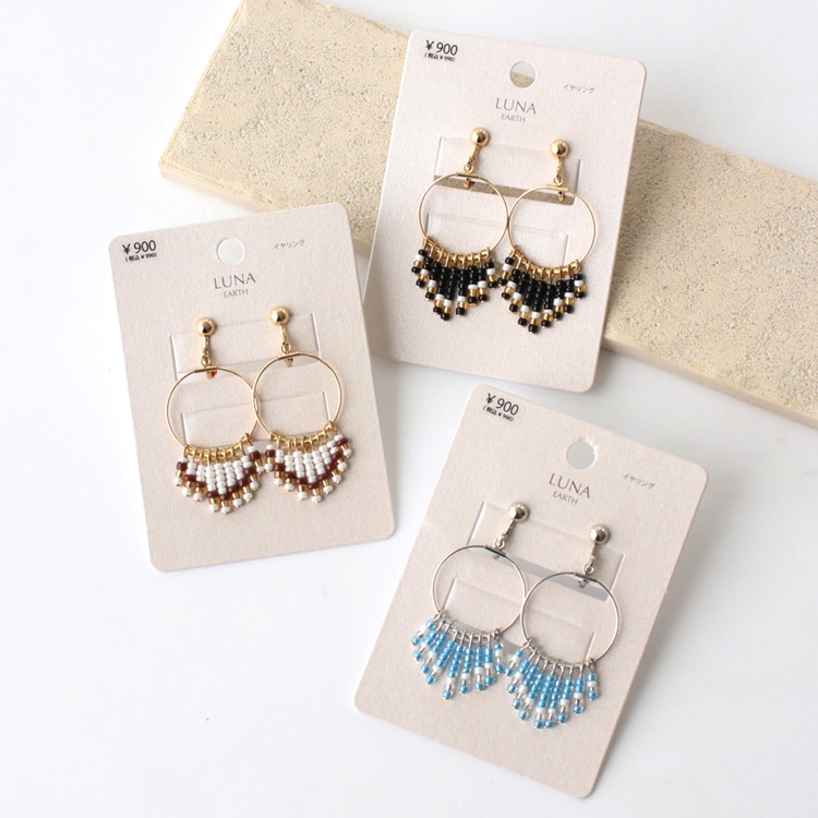 E-764) ビーズタッセルイヤリング | ビーズ・パーツなどのハンドメイド