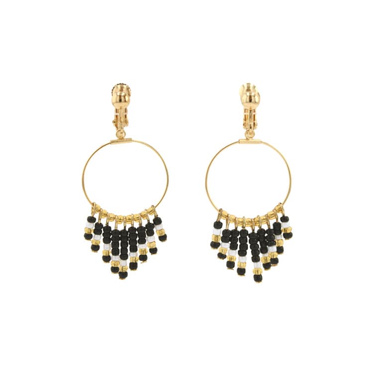 E-764) ビーズタッセルイヤリング | ビーズ・パーツなどのハンドメイド