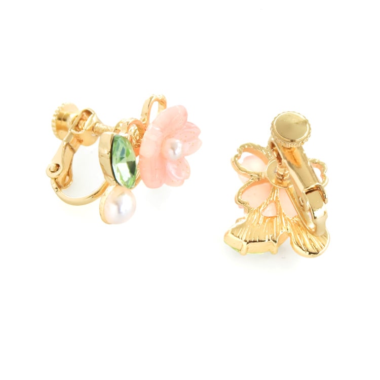 E-839) 桜イヤリング | ビーズ・パーツなどのハンドメイドパーツおよび