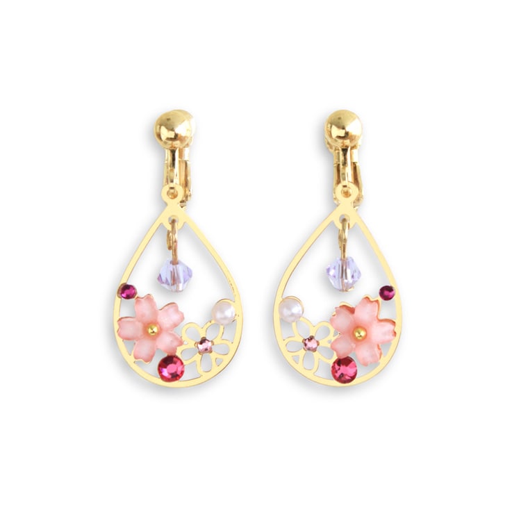 E-837) 桜ドロップイヤリング | ビーズ・パーツなどのハンドメイド