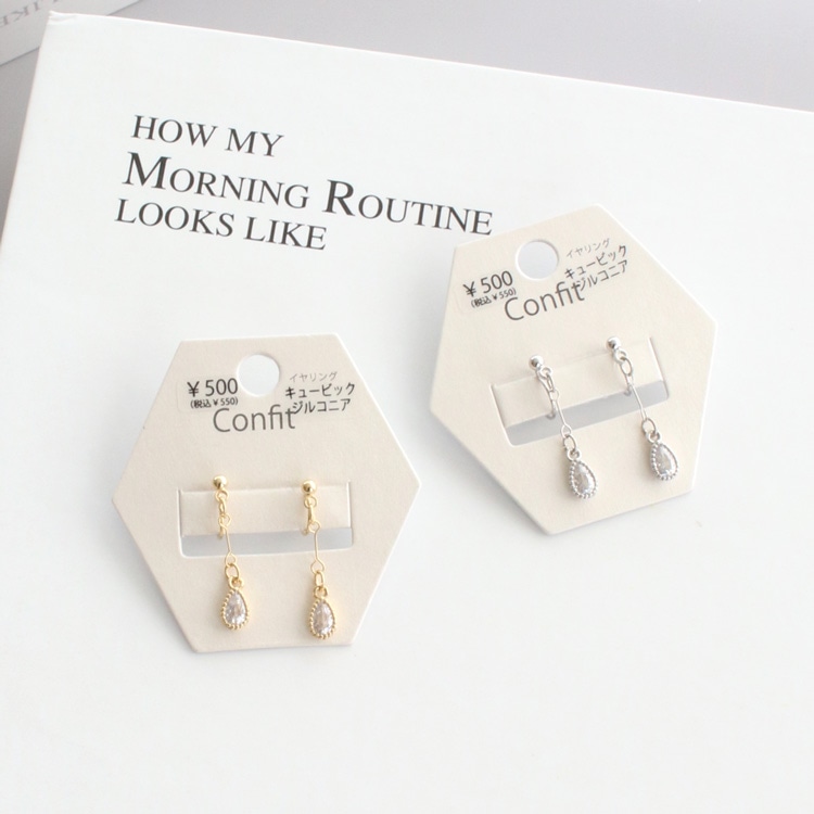 E-569) リボンイヤリング / ストーン | ビーズ・パーツなどの