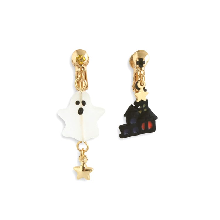E-806) ハロウィンイヤリング / おばけ | ビーズ・パーツなどの