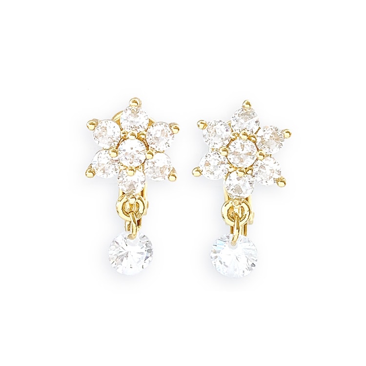 ゴールドの花冠とイヤリングセット NEW】 ゴールドフラワーパール イヤリング/ピアス 商品番号