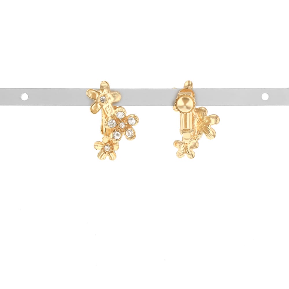 E-735) 連フラワーイヤリング / ニッケルフリー | ビーズ