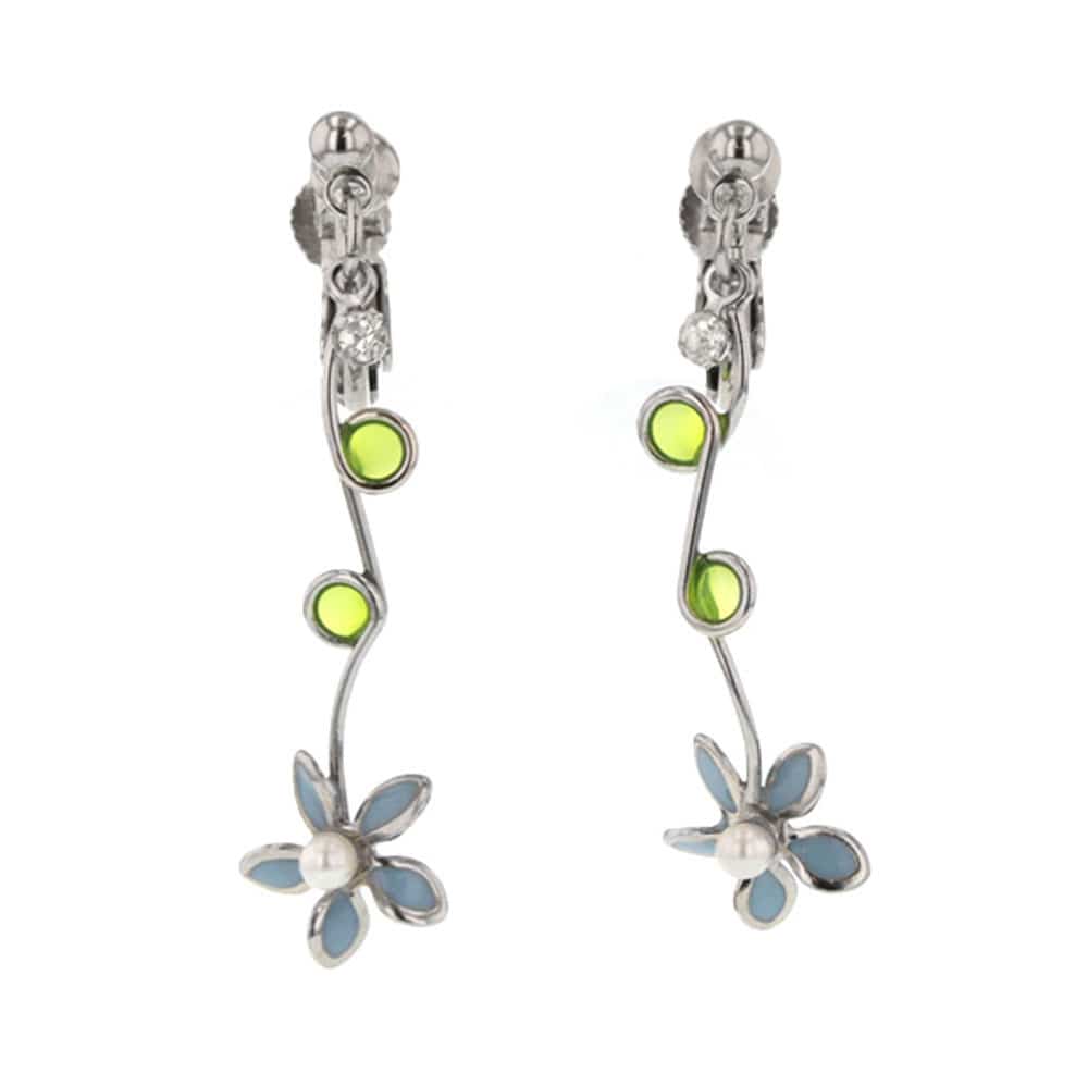 E-744) フラワーモチーフイヤリング | ビーズ・パーツなどの