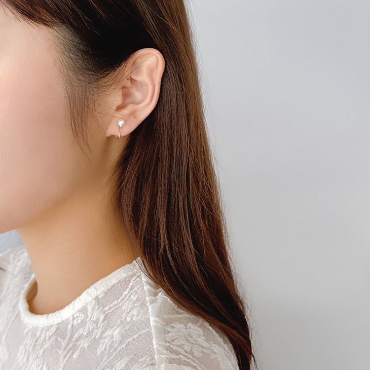 E-844) パールイヤリング Spring Earring | ビーズ・パーツなどの 