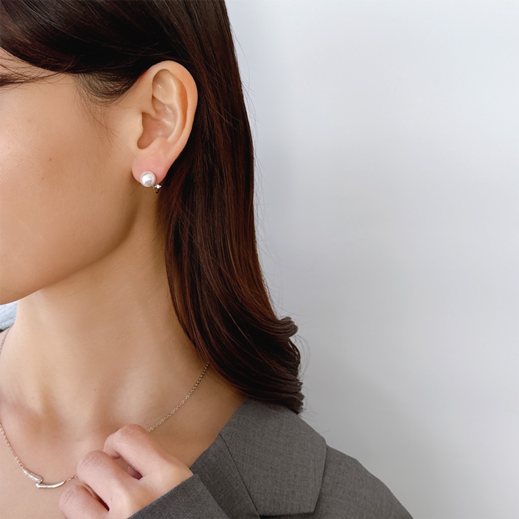 E-846) パールイヤリング Spring Earring | ビーズ・パーツなどの