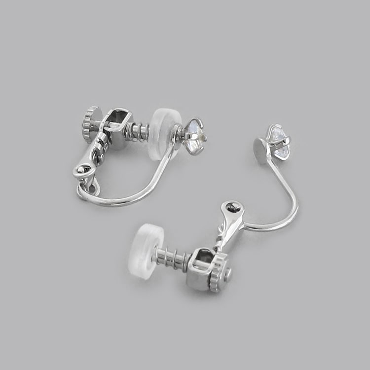 E-848) 1粒ビジューイヤリング Spring Earring / キュービック