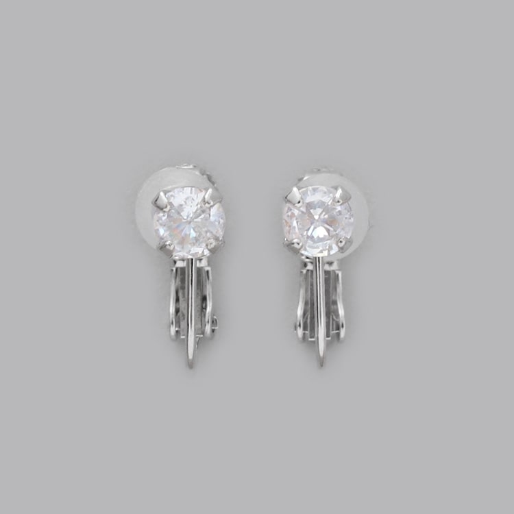 E-849) 1粒ビジューイヤリング Spring Earring / キュービック