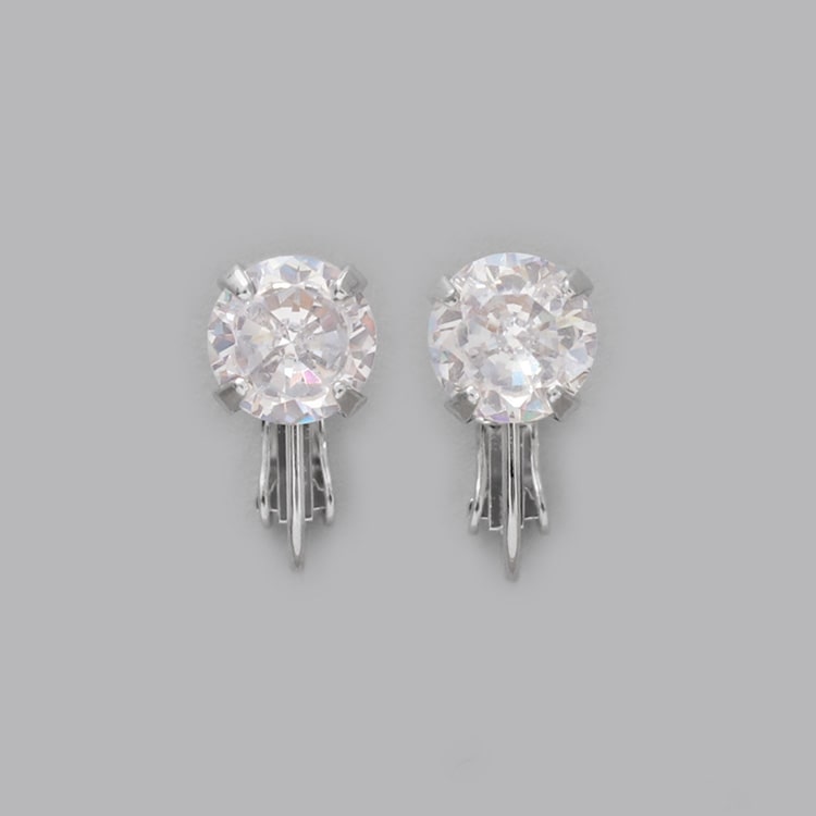 E-851) 1粒ビジューイヤリング Spring Earring / キュービック