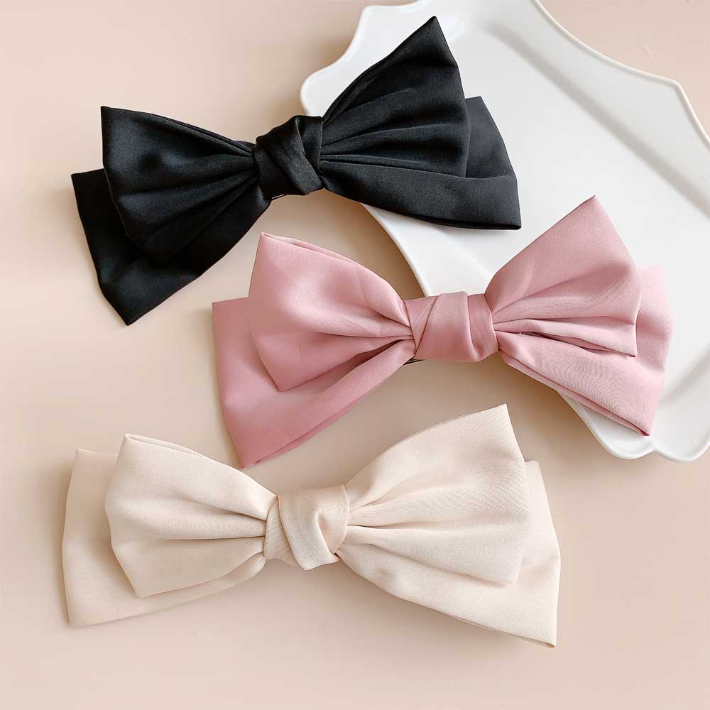 V-262) ニュアンスカラーリボンバレッタ | ビーズ・パーツなどの