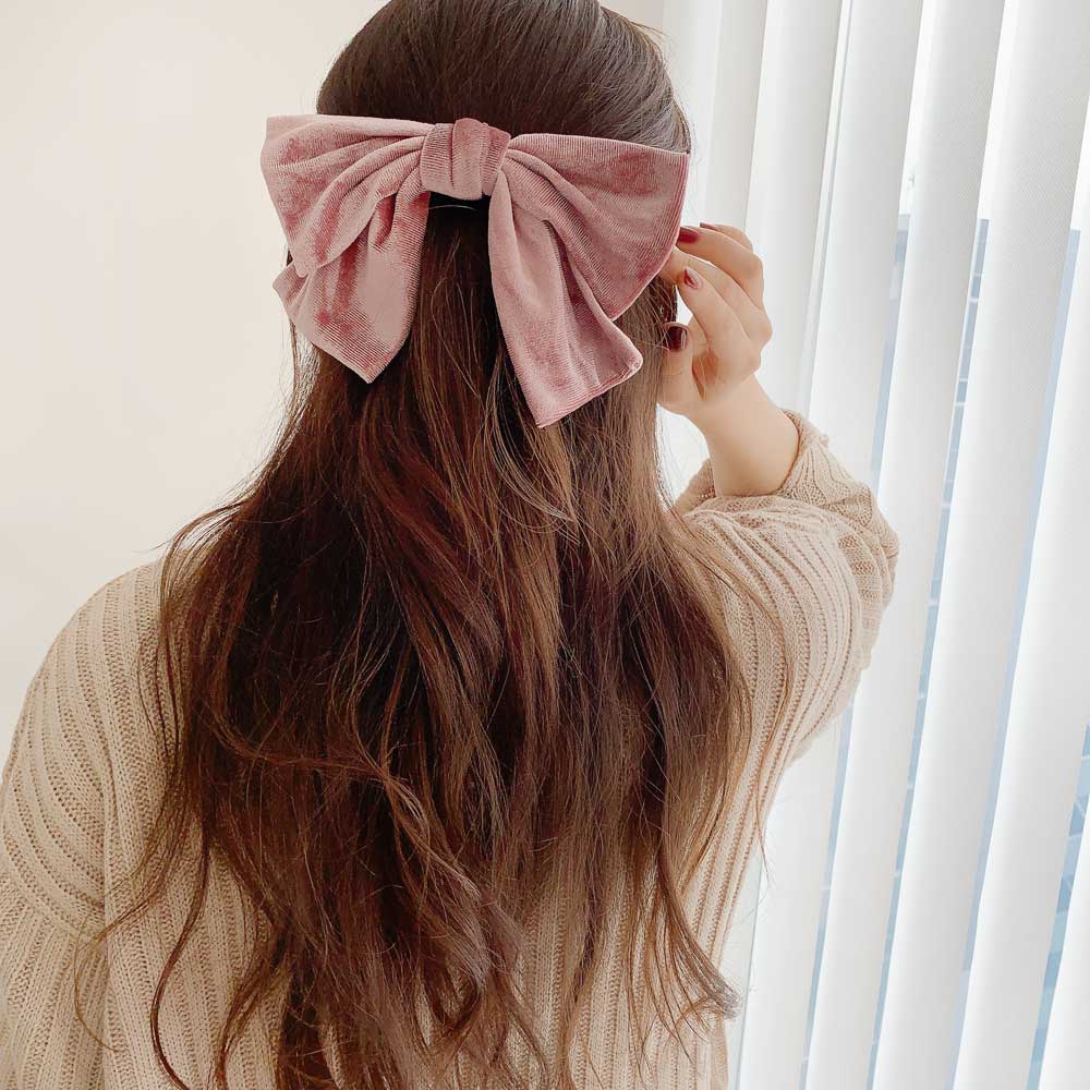 V-277)ベロアリボンバレッタ | ビーズ・パーツなどのハンドメイド