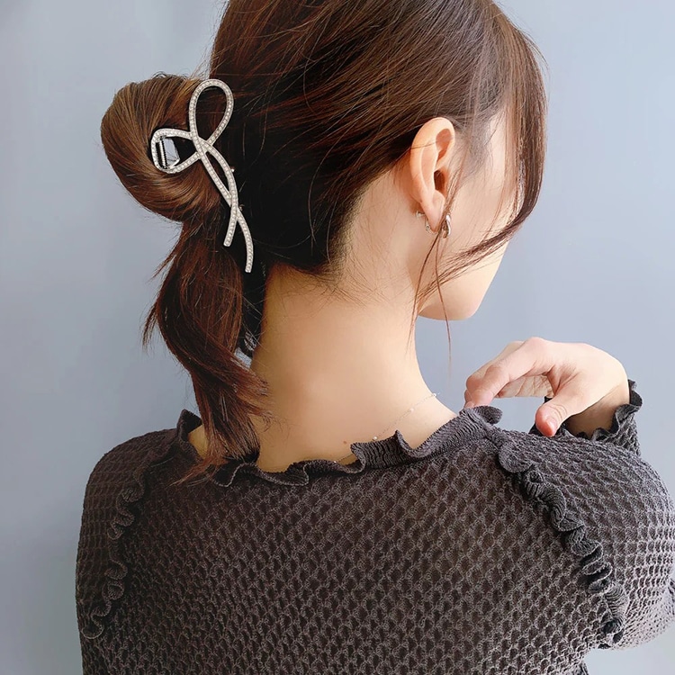 V-336) ニュアンスリボンバンスクリップ | ビーズ・パーツなどの