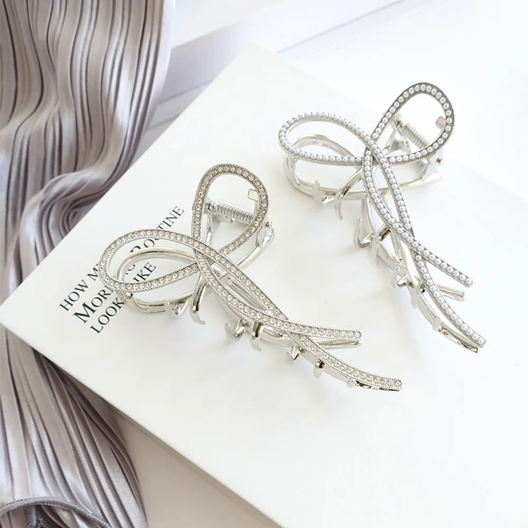 V-336) ニュアンスリボンバンスクリップ | ビーズ・パーツなどの