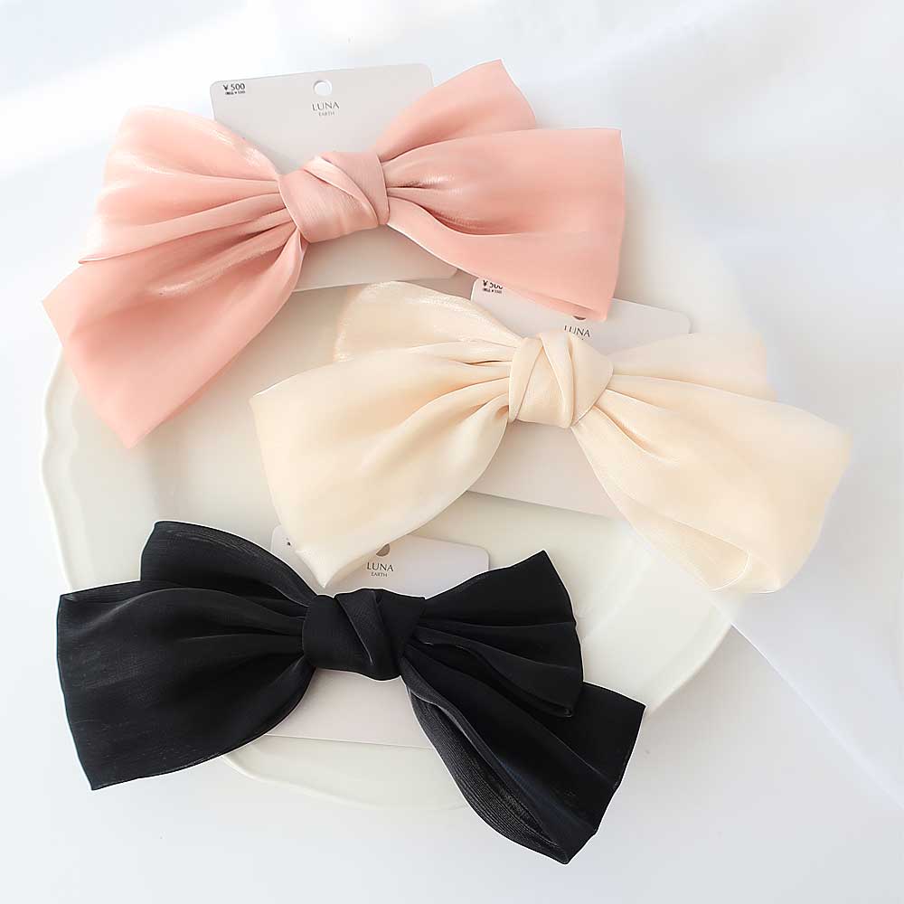 V-328) シフォンリボンバレッタ | ビーズ・パーツなどの