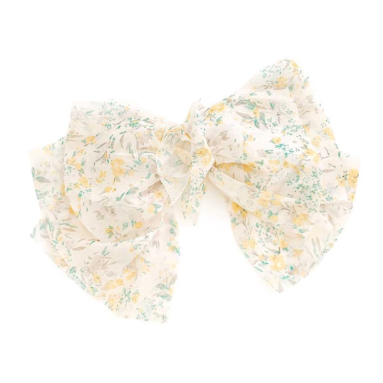 V-360) フラワーシフォンバレッタ | ビーズ・パーツなどの