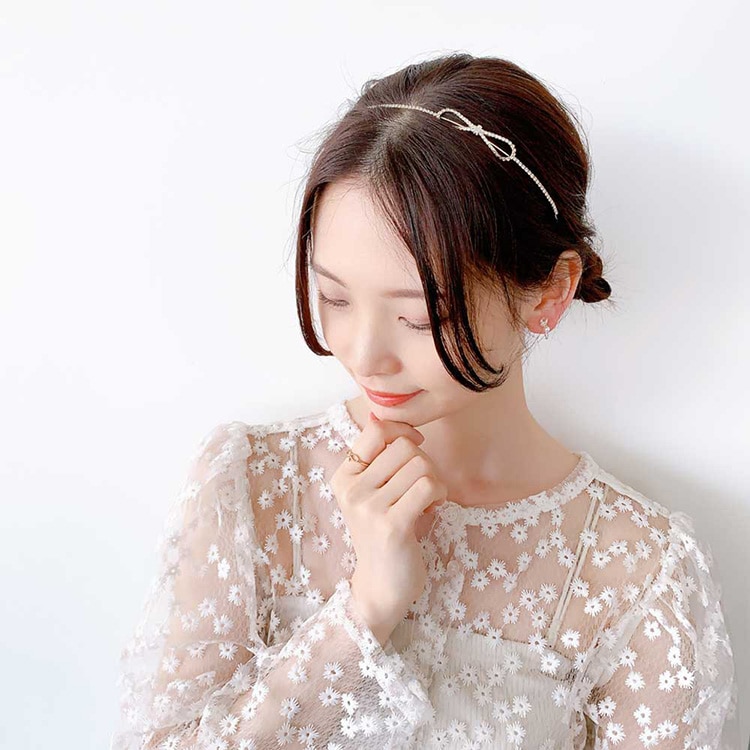 【美品】アッカ カチューシャ ブラウン3連 ラインストーン アッカ カチューシャ ブラウン3連 ラインストーン アッカ