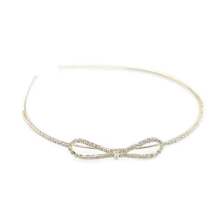 K-204) ラインストーンリボンカチューシャ | ビーズ・パーツなどの