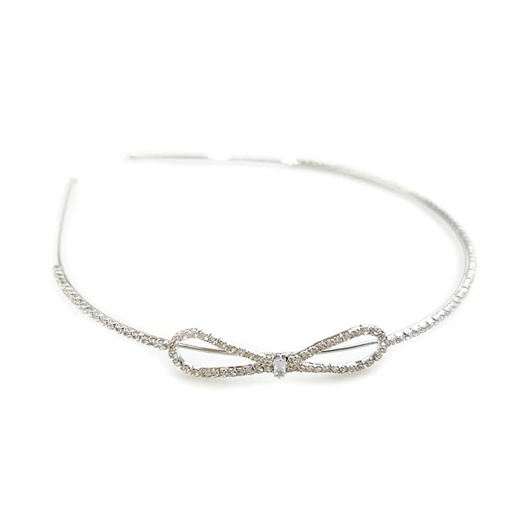 K-204) ラインストーンリボンカチューシャ | ビーズ・パーツなどの