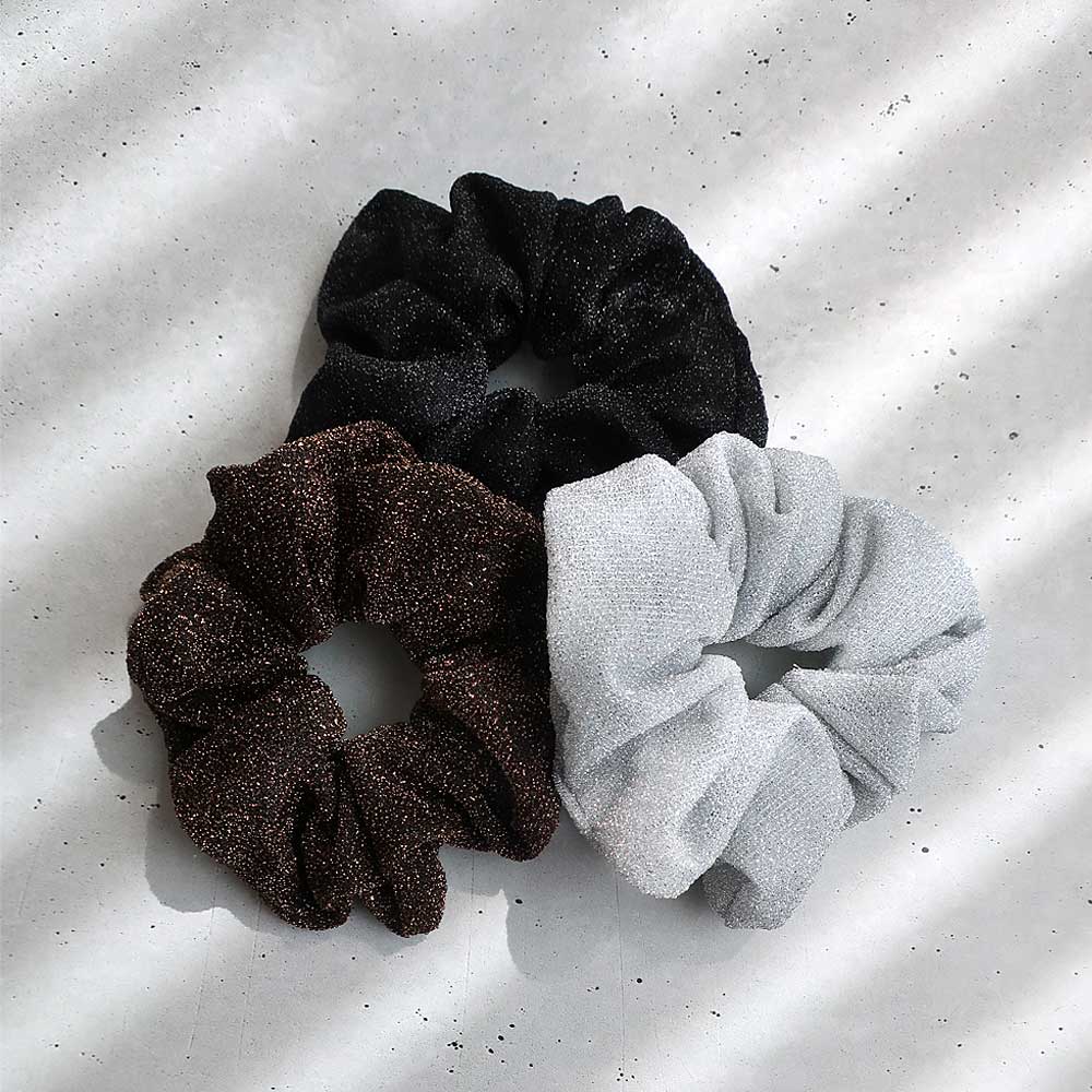 S-514) ラメ入りシュシュ | ビーズ・パーツなどのハンドメイドパーツ